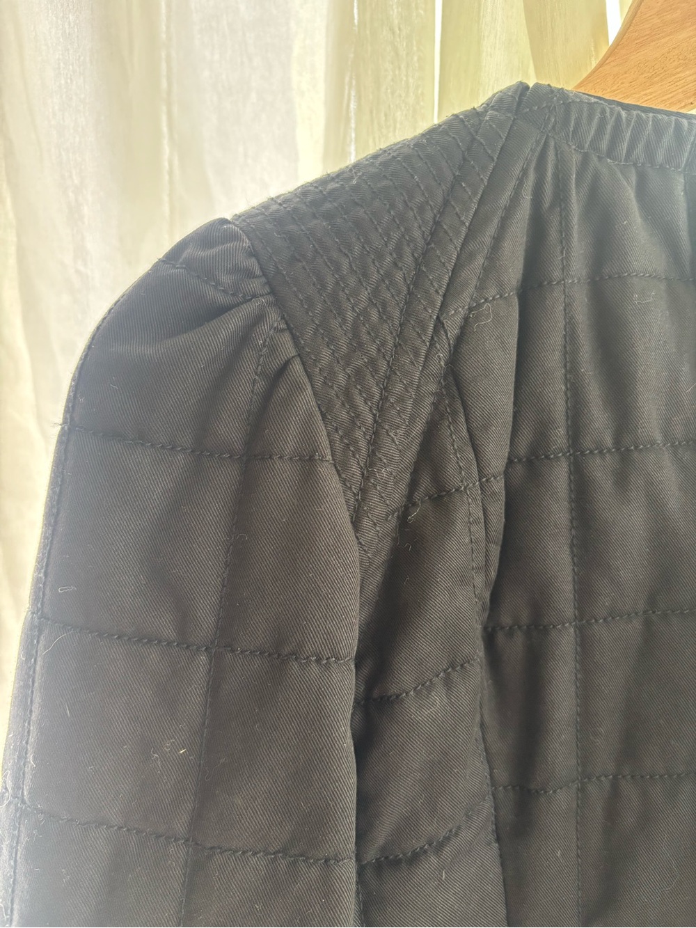 Romantic Wilfred Vintage Quilted Black Bomber Jacket